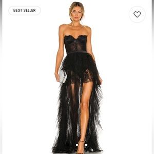 NWT For Love & Lemons X REVOLVE Bustier Gown in Black